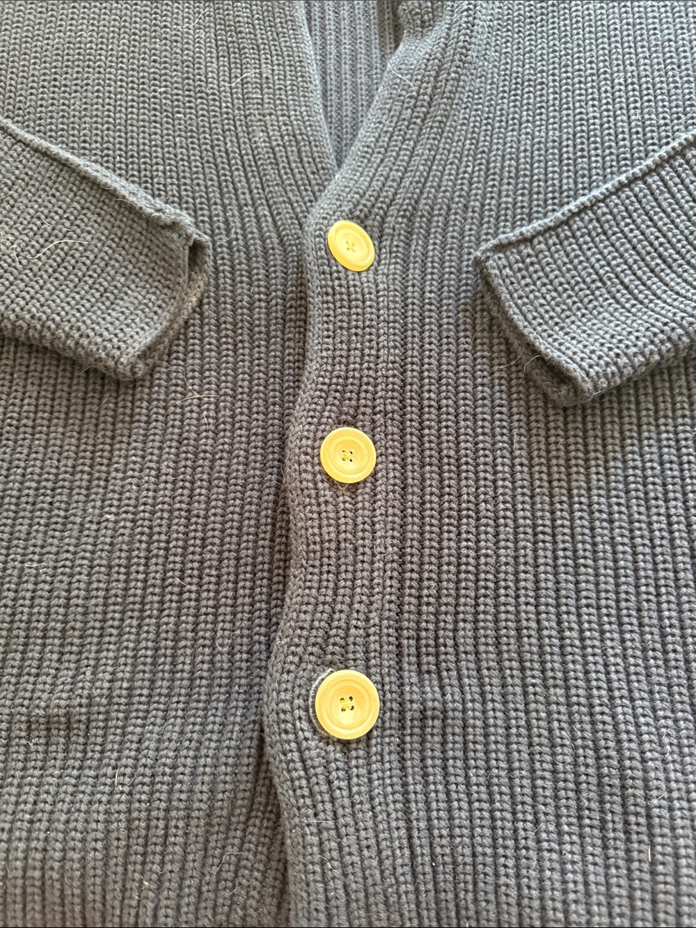 Frank & Eileen Navy Ribbed Button Cardigan - Picture 3 of 3